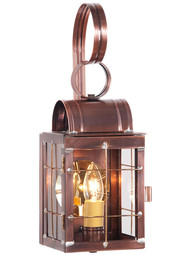 Toll House Suspended Wall Lantern in Antique Copper.
